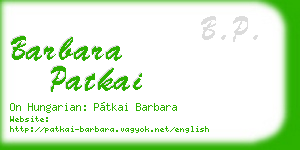 barbara patkai business card
